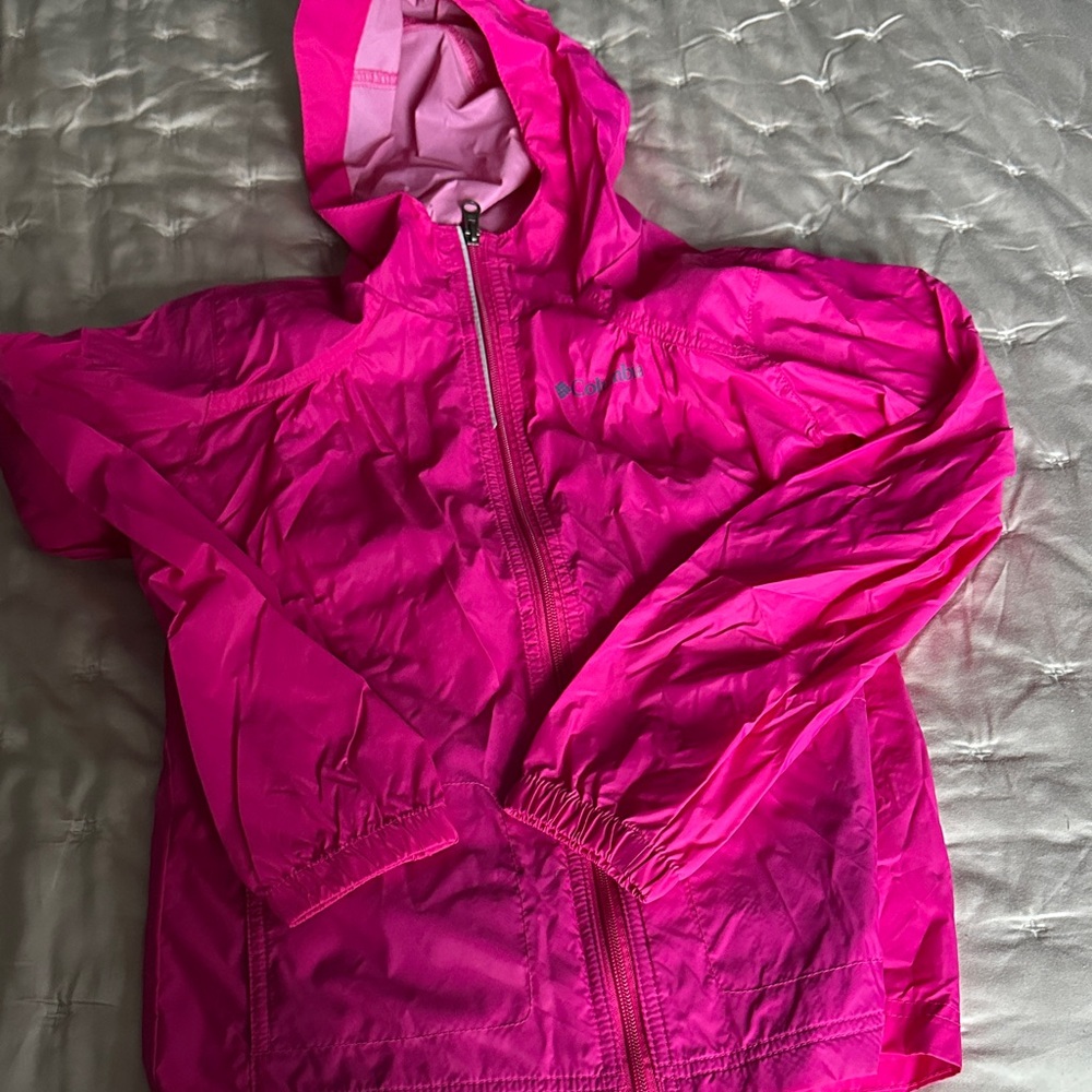 Columbia Bright Pink Kids Raincoat